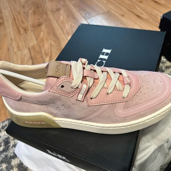 Coach Women's Blush Pink Suede Sneakers - Picture 1 of 1